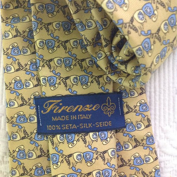 Florentinian Firenze Talking Wired Telephones Rep Tie - Picture 9 of 10